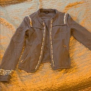 Nordstrom Grey blue zip jacket/blazer